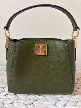 Kate Spade Olive Green Mini Top-Handle Bag with Gold Hardware